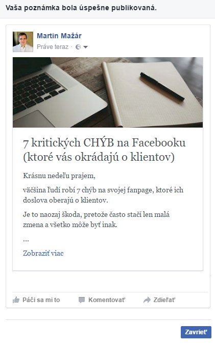 Ako napísať článok na Facebook