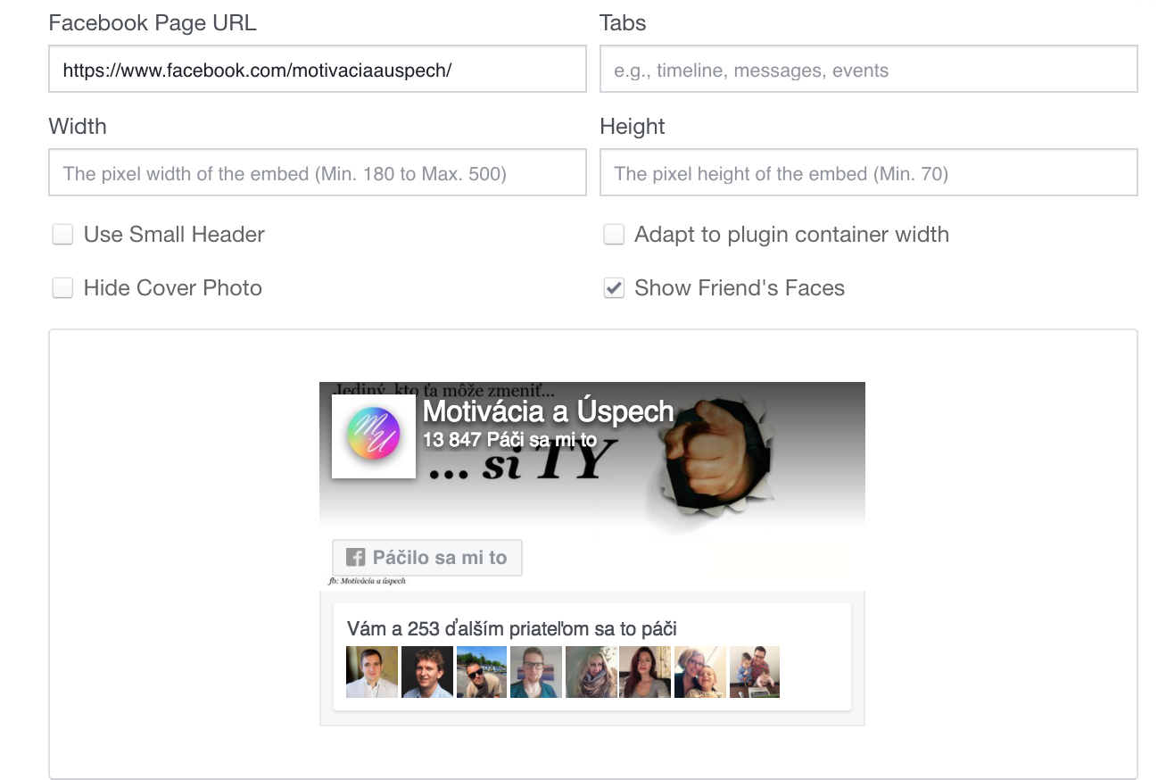 Facebook Page Box - nastavenie, ktoré používam
