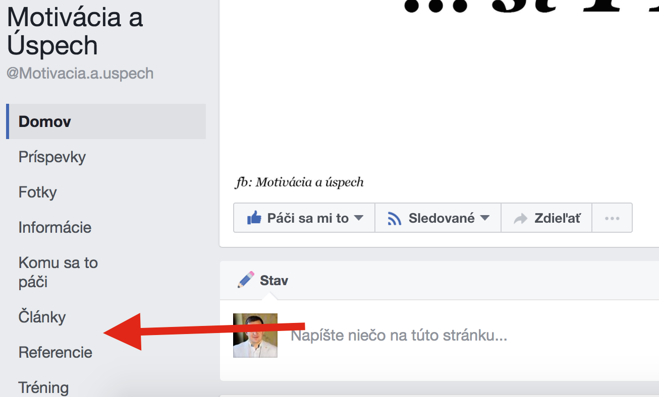 Prepojenie Facebooku s webom - ukážka