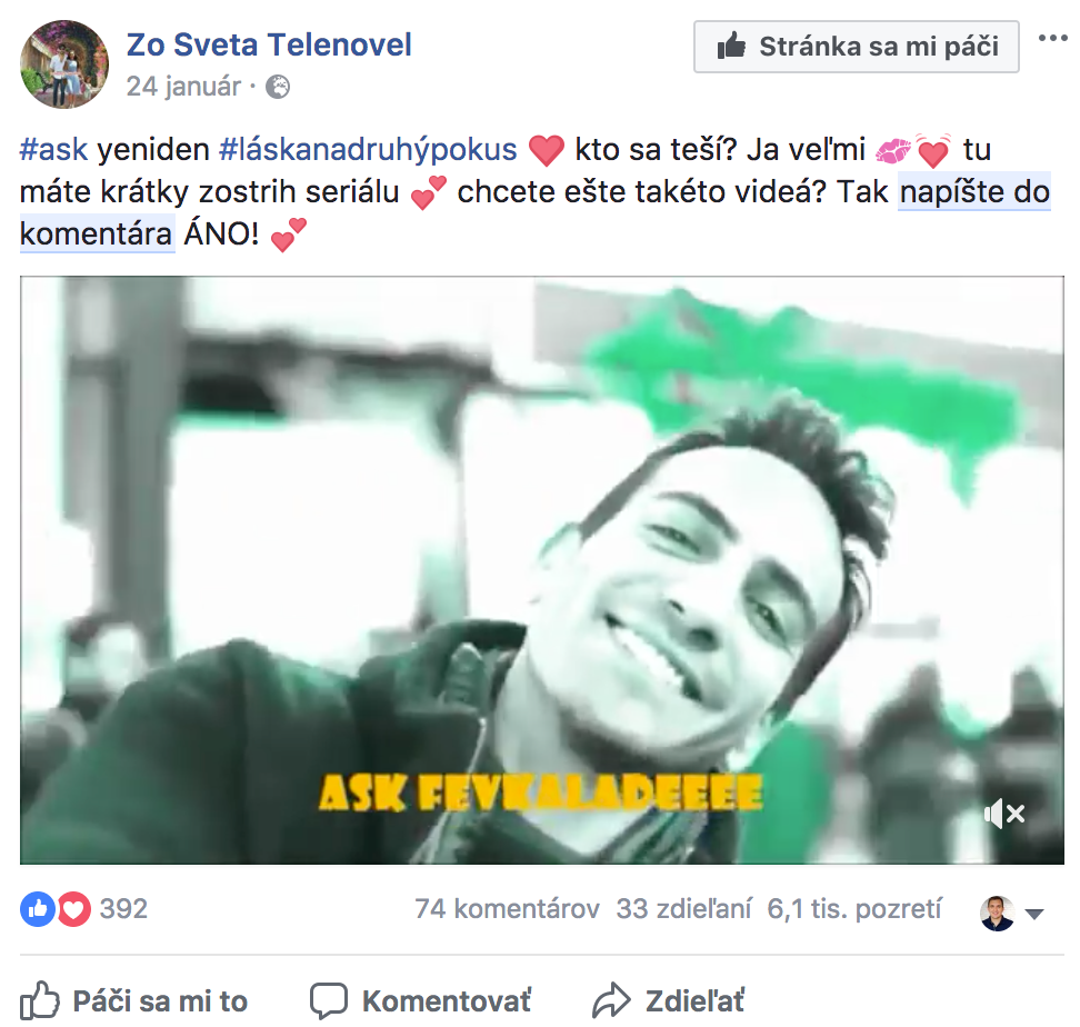 Príspevok facebook - napíšte do komentára