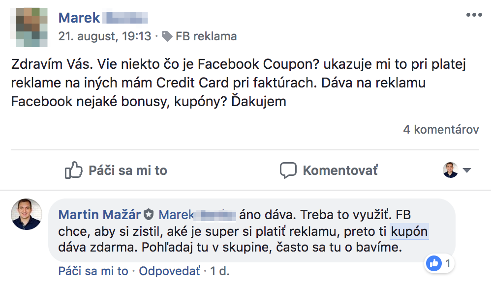 Čo je to Facebook kupón pre reklamu