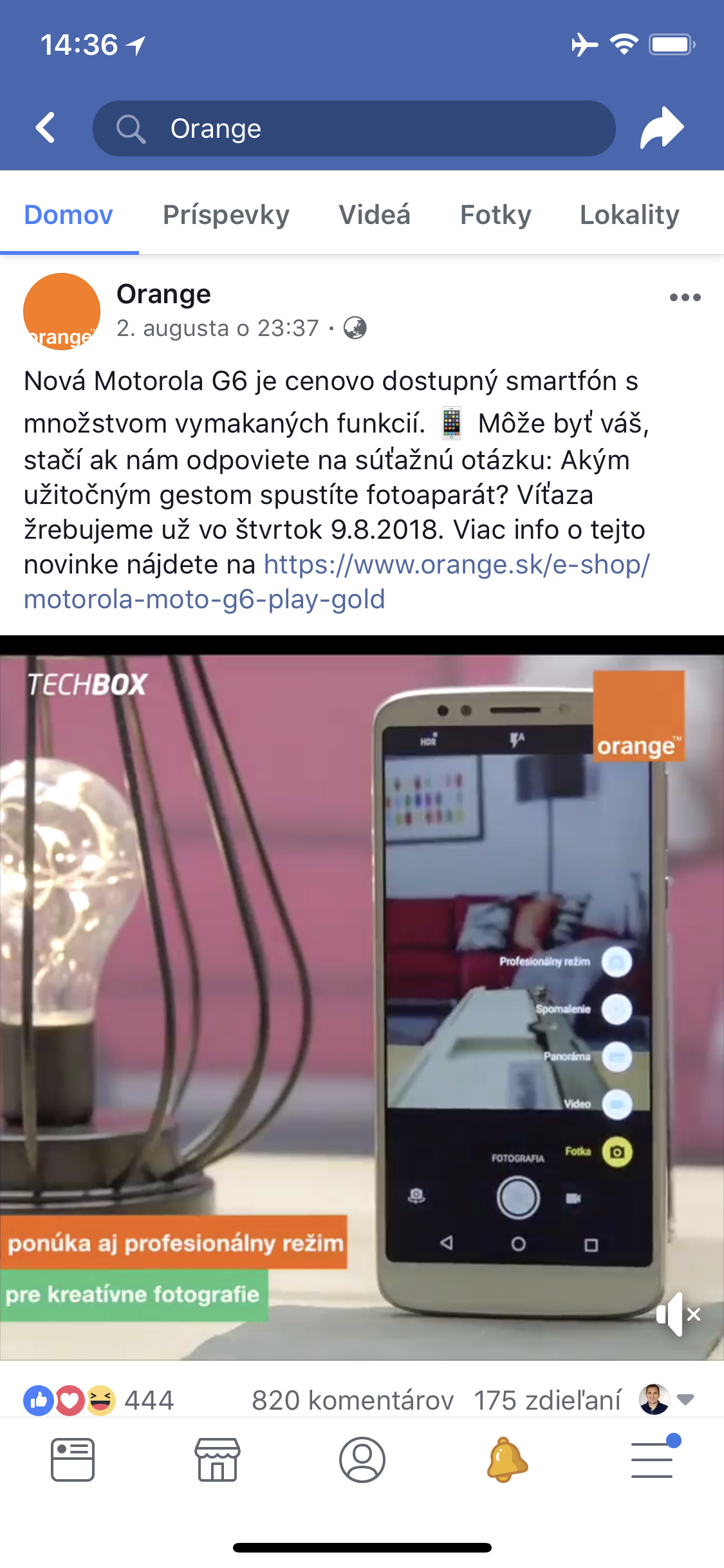 Facebook video - štvorcový formát