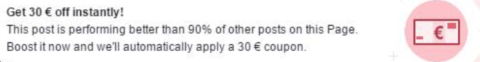 Kupón Facebook reklama č. 3