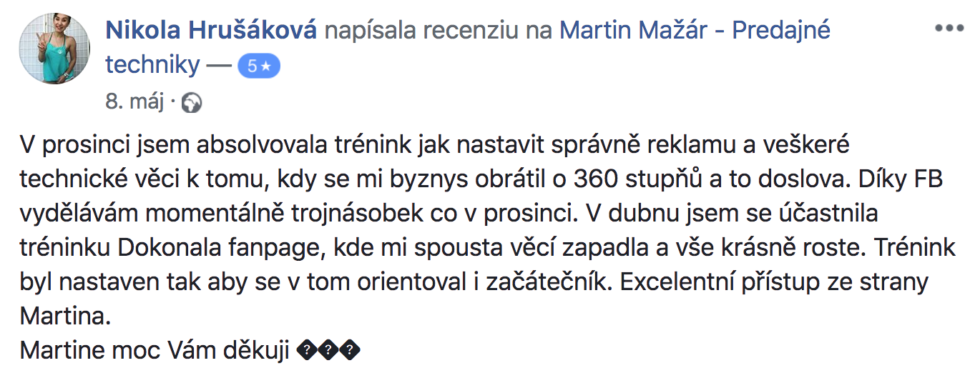 Recenzia Nikola Hrušáková na kurz Martina Mažára